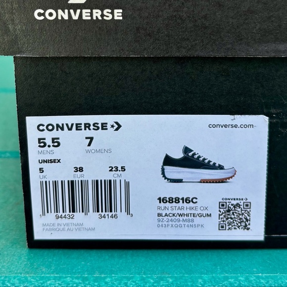 CONVERSE Chuck Taylor Canvas Run Star Hike Platform Low Top Black Women's 7 - Picture 16 of 16